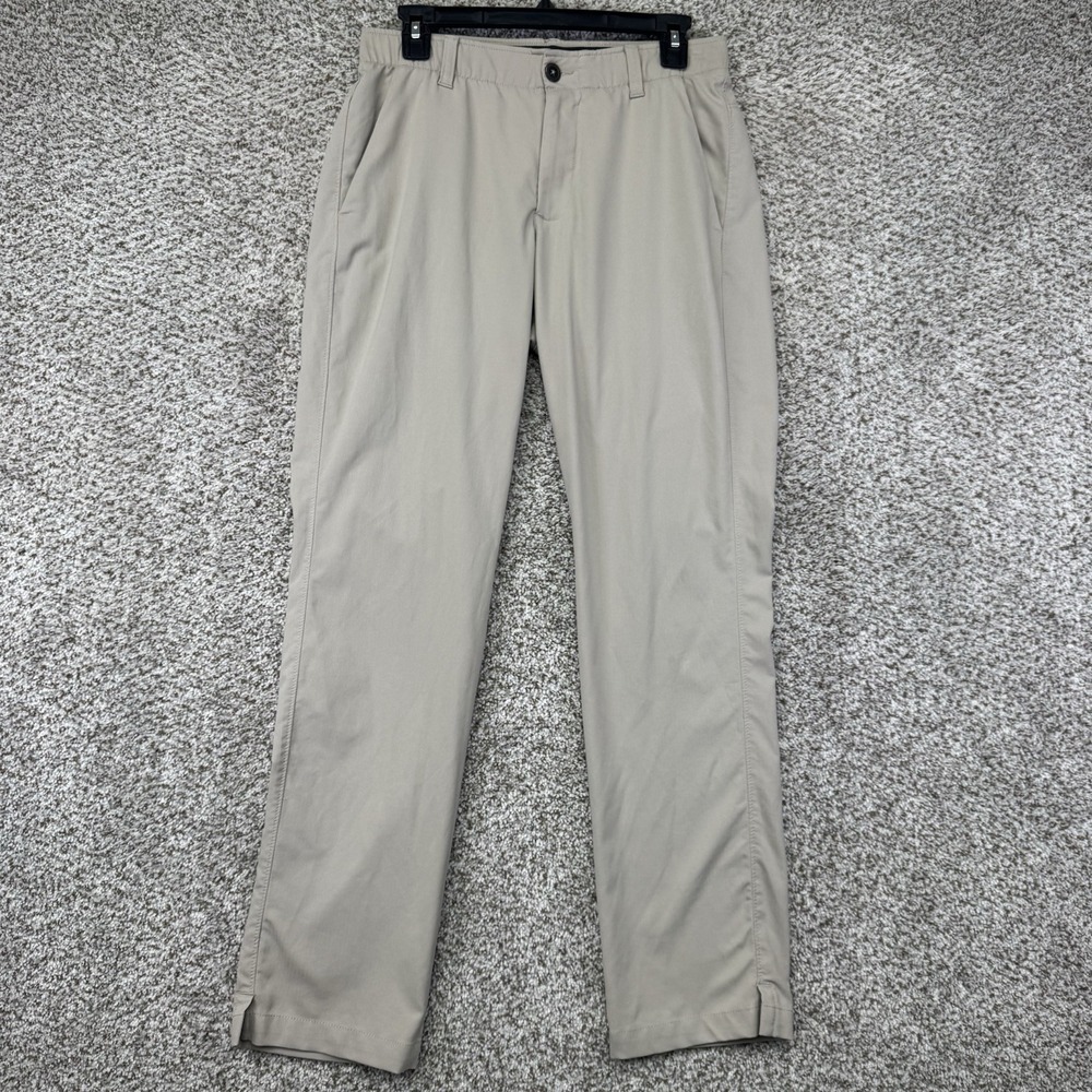 Under Armour Pants Men's Size 30x30 Beige Performance Golf 4 Way Stretch Stripes